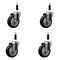 Service Caster 4'' Black Poly Wheel Swivel 7/8'' Expanding Stem Caster Set, 4PK SCC-EX20S414-PPUB-BLK-78-4 - alternate 1